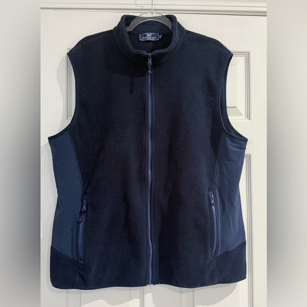 Vineyard Vines by Shep & Ian Fleece Manhattan Full Zipper Vest Navy Size XL